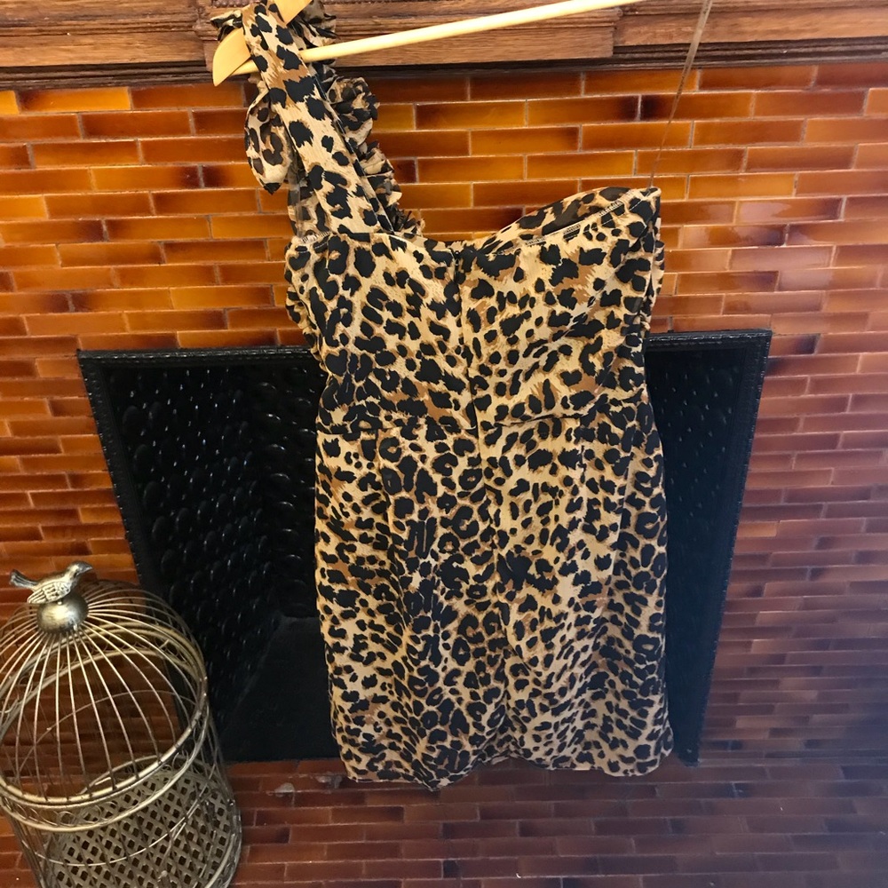 Leopard print mini dress